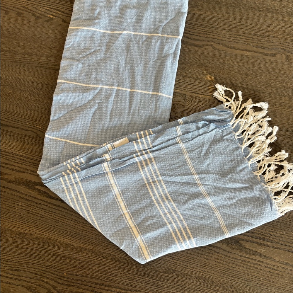 Kiko Blue and White Cotton Scarf